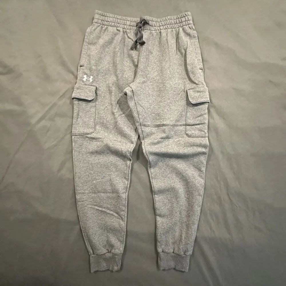 UnderβArmour Rival Fleece Cargo Joggers Mens L Gray Tapered Casual Sweatpants